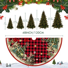 Christmas Tree Skirt Christmas Tree Skirt Round 120 cm / 47 Inches Christmas Tree Blanket Tree Blanket Christmas Tree Underlay Christmas Tree Rug Round for Christmas Tree Decorations (G)