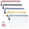 Vicloon Dokumententasche mit Reißverschluss A5, 5 pcs Mesh Plastic Zip