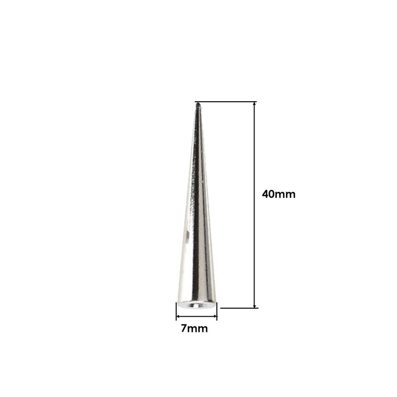 Weddecor 7mm x 40mm Screwback Silver Spike Cone Studs for