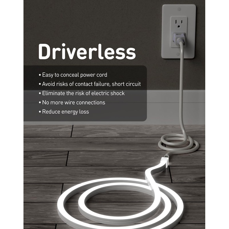 Shine Decor 3D LED Neon Rope Lights AC 120V, Top