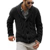 Gafeng Mens Shawl Collar Cardigan Sweater Cable Knit Button Chunky