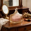 Body Powder Puff Container Set 3Pcs 6" Large Glass Dusting