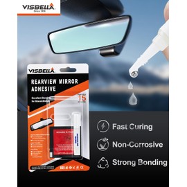 Visbella Rearview Mirror Adhesive Repair Kit Rear View Mirror Glue for Windshield Excellent Bonding for Glass & Metal