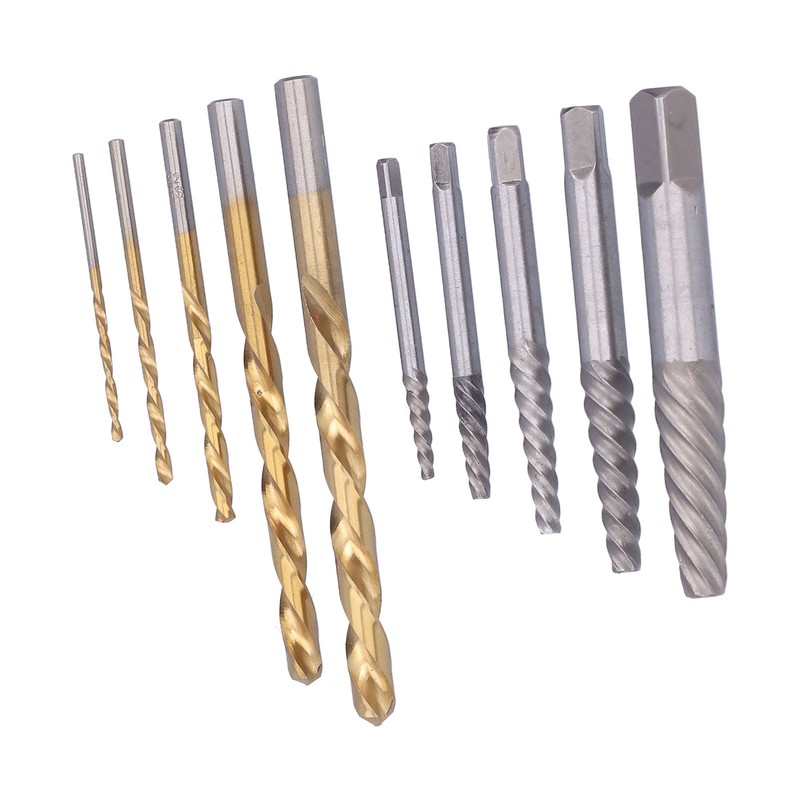 10Pcs Screw Extractor Drill Bit 4241 HSS Left Hand Damaged