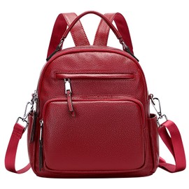 ALTOSY Genuine Leather Backpack for Women Small Convertible Backpack Purse Ladies Shoulder Bag 4 in 1 to Carry