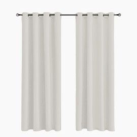 Tenger Home Blackout Curtain, Opaque Bedroom Curtain with Eyelets, Pack of 2 (Cream, 70 x 120 cm)