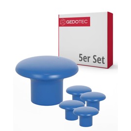 Gedotec Furniture Knobs for Children's Rooms, Diameter 32 mm, Dark Blue, Pack of 5, Plastic Furniture Handles, Colourful, Children's Furniture Knobs, Modern Furniture Handles, Cabinet Knob