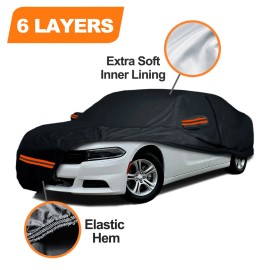 6 Layer CUSTOM For Dodge Charger OUTDOOR CAR COVER & Cotton With Zip All-Weather