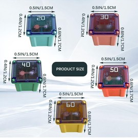 Rebvugr 10PCS Car Fuses Assortment Kit, Fuses Automotive Kit, Automotive Low Profile Box Shaped Micro Cartridge Fuse, Car Accessories 20A/30A/40A/50A/60A Mini Fuse Set Fit for Pickup Truck SUV (Low)