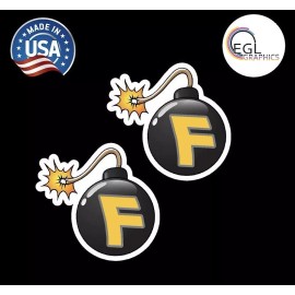 Egl Pair F**k Bomb F Bomb Funny Tool Box Bumper Sticker Vinyl Decal Jdm Hard Hat Fun