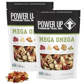 MegaOmega Trail Mix! Individual Packs – 14Oz 2-Piece Mega Omega Trail Mix Bulk for Snacking, On The Go – Delicious and Fresh Trail Mix Snack Packs – Non-Gluten, Vegan Friendly, Non-GMO Ideal for Office, Hiking – Resealable Pouch Trail Mix Bulk Snack Pack