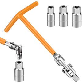 shallyong Spark Plug Wrench, Spark Plug Wrench Universal 16 mm, 18 mm, 21 mm, T-Handle Spark Plug Wrench Set, Spark Plug Tool Set for Cars and Motorcycles (Yellow)