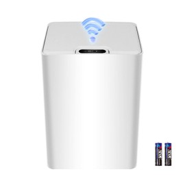 Cornermeet Smart Sensing Trash Can with Automatic Lid-15L Ultra-Thin Small Motion Sensor Smart Trash Can, Light and Beautiful Commercial Smart Trash Can, Office, Bedroom, Bathroom, Kitchen, White