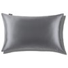 22 Momme Silk Pillowcase for Hair and Skin: 100% Pure Double-Sided Pillowcase with Hidden Zip - Silk Pillowcase - Mulberry Silk Pillowcase (Dark Grey, 50 x 80 cm)