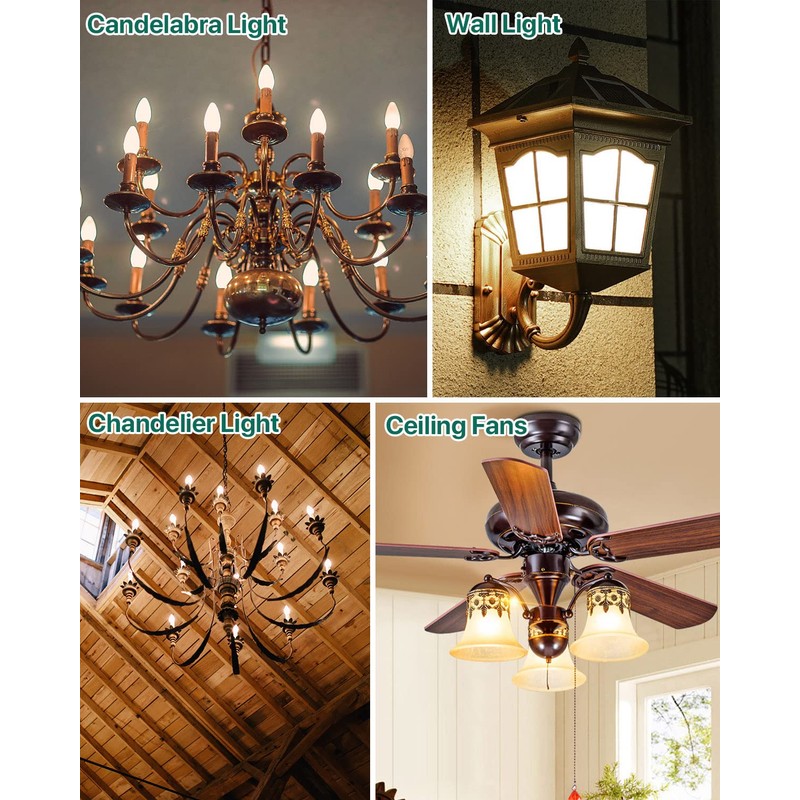 LUTW E12 Candelabra LED Light Bulbs 40 Watts Equivalent, 450