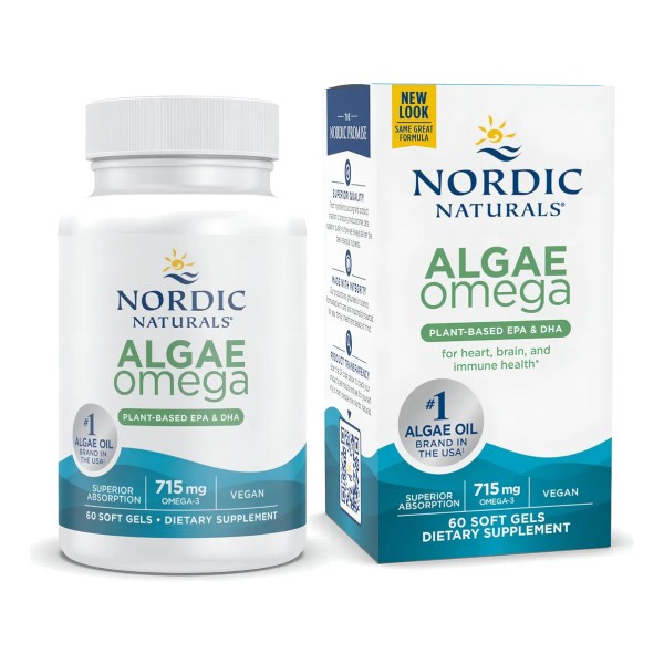 Nordic Naturals Suplemento Algae Omega Vegano, 715 mg De Omega,