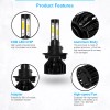 SHENKENUO H13 9008 4-Sides LED Headlight Bulbs High Low Beam