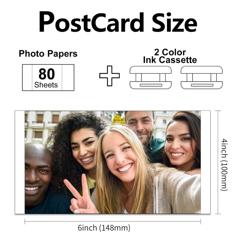 Compatible with Amber M100/M200 4x6 Photo Printer 80 Sheets Photo