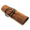 12 Pocket Suede Leather Tool Roll for Woodcarving Knives and