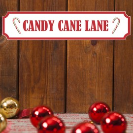 Candy Cane Lane Christmas Street Sign - Transform Your Space with Enchanting Holiday Decor - Wall Art - Festive Home Decoration Signage (Small - 290mm x 63mm, Acrylic Indoor & Outdoor Use)
