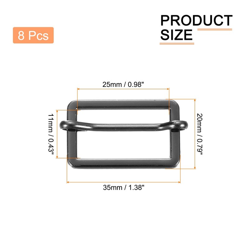 sourcing map Slide Buckle, 8Pcs 1 4/7" - Zinc Alloy