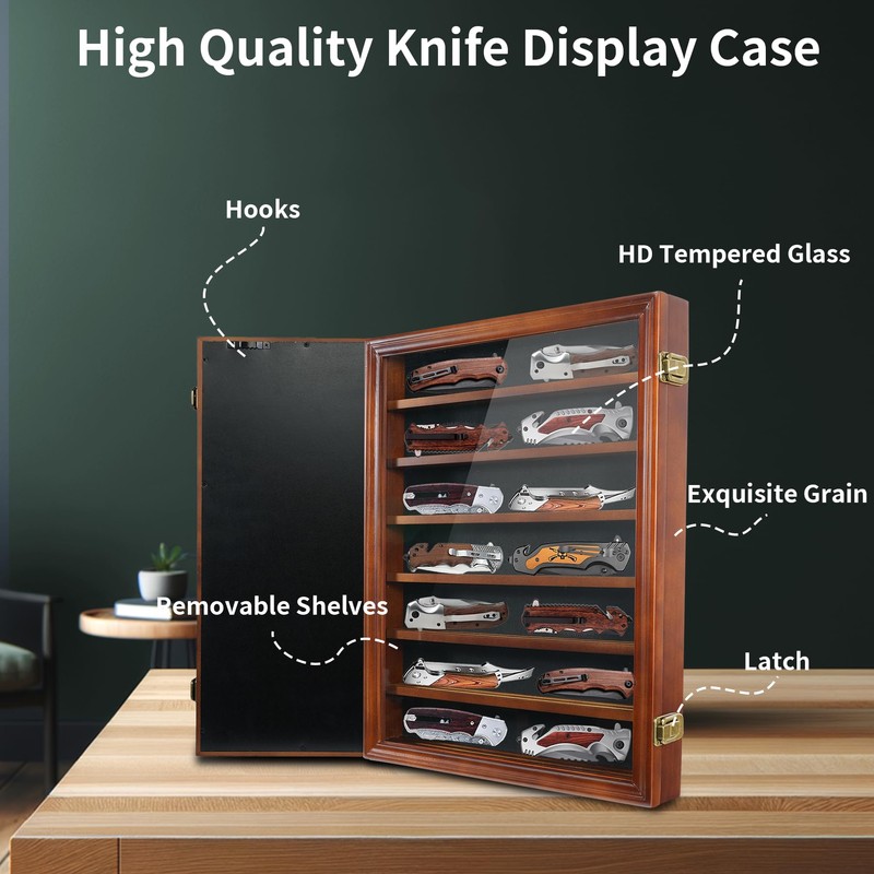 Knife Display Case for Collections, Pocket Knife Display Case with