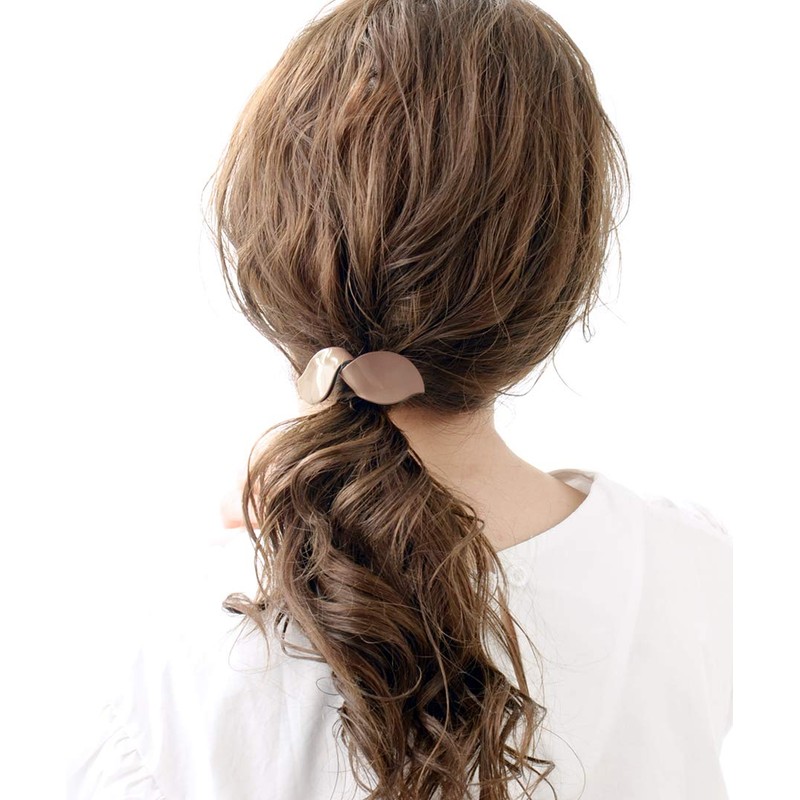 VingTAINE H7379 Enamel Twist Ribbon Pony Hook Hair Cuff, Cute,