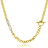 DASIQI Golden Titanium Steel Women Necklace, 16 inches, Spliced Necklace,