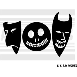 The Nightmare Before Christmas - Lock Shock and Barrel - Masks - decal sticker