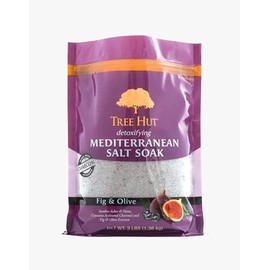 Tree Hut desintoxicante sal mediterránea empapado higo y oliva, 3 libras, ultra hidratante Epsom para nutrir el cuidado esencial del cuerpo