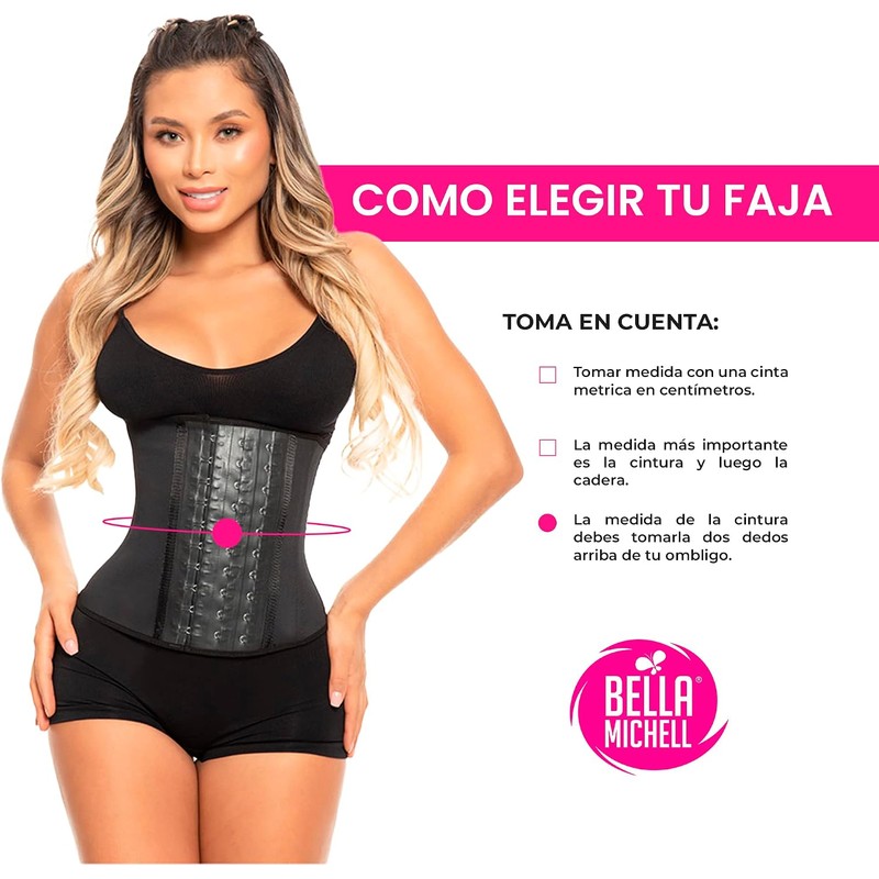 BELLA MICHELL Cinturón Fitness de Látex Doble Velcro para Mujer