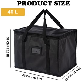 ZYPHONX Food Delivery Bag, 40L Soft Cooler Bag Thermal Food Delivery Bag, Grocery Shopping Bags, Picnic Bag, Insulated Pizza Delivery Bags Warm & Cooler Bags for Food & Grocery Delivery Bag Hold (43*30*31CM)
