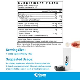 Klean ATHLETE Pre-Workout | Unique Formula with Beet Root Extract, Vitamin C, and Organic Caffeine to Support Athletic Endurance | 7 Ounces | Natural 