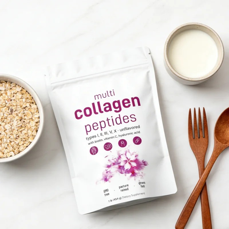 Pure Multi Collagen Peptides Powder Anti-Aging Joint Support High-Protein Low-Sugar