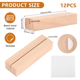 Pack of 12 Wooden Place Card Holder Card Stand Menu Card Holder Wooden Stand Photo Holder Photo Holder for Weddings Banquets Postcard Stand