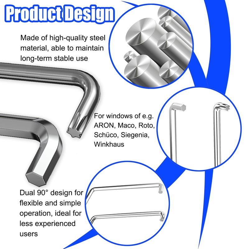 Window Adjustment Tool Set Curved Allen Key 4 mm and