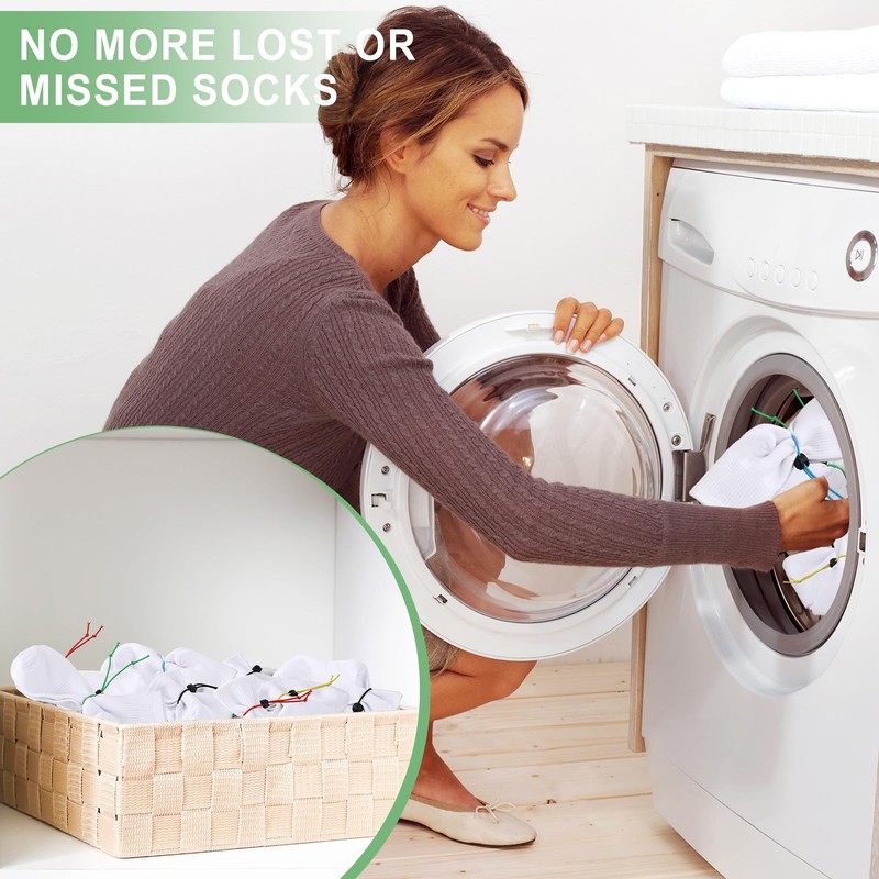Wowangce 50 Pcs Sock Clips for Laundry Locks Your Socks
