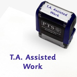 T.A. Assisted Work Pre Inked School Teachers Reading Comprehension Marking Stamper Stamp 38x15mm Primary Teaching Services (Purple)
