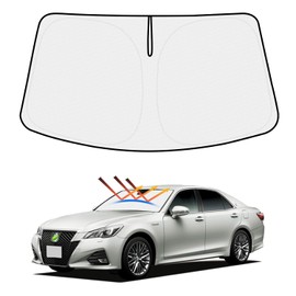 Mozan Toyota Crown 210 Series Sunshade for Windshield Crown 210 Series GRS21/AWS21/ARS210 2012-2018 Car Sun Shade UV Protection Sun Shade Sun Shade Thermal Insulated Foldable Handle Sunshade, Storage