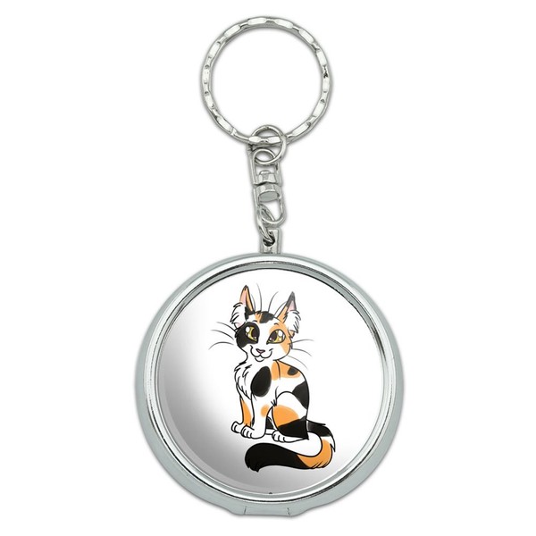 Portable Travel Size Pocket Purse Ashtray Keychain Cat Kitty Kitten - Calico Cat Pet
