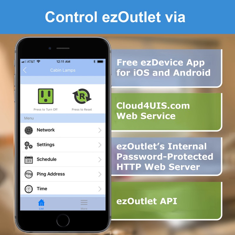 ezOutlet5 - Internet Enabled IP & Wi-Fi Remote Power Switch