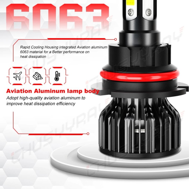 CHUSYYRAY 2x HB5 9007 LED Headlights Light Hi-Low Beam 12000K