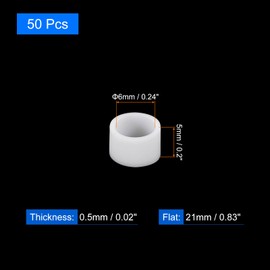 QUARKZMAN Pack of 50 Rubber Bands, 6 x 5 mm Rubber Bands, Rings, Cable Ties, Strong Elastic Bands, Non-Slip for Cable Wrapping, Bag Packaging, White