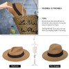 Ruphedy Straw Fedora Sun Hat for Women Wide Brim Panama
