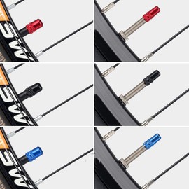 4pcs Black Presta Valve Caps, Aluminum Alloy Bike Valve Stem Cap Dust Cover,Strong and Long-Lasting Bike Tire Valve Caps Tyre Air Caps,Fashionable Presta Valves Cover,Tires and Tubes