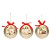 THUN - Set of 3 Gold Christmas Baubles, Polyester, Large,