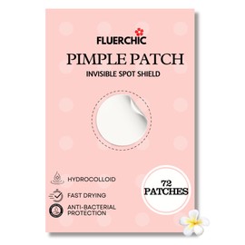 Fluerchic Invisible Hydrocolloid Pimple Patches (72 Count 2 sizes) - Fast Healing, Non-Drying, Hypoallergenic, Waterproof, Day & Night Use, Dermatologist-Tested
