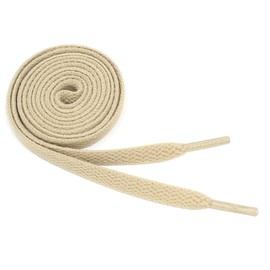 BCB Wear Flat Shoelaces 5/16" Wide Solid Colors Several Lengths For Sneakers and Shoes (Khaki-54)