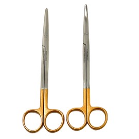 2 O.R GRADE METZENBAUM SCISSORS 7 inches STR and CVD Veterinary Disecting Instrument CYNAMED