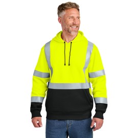 Cornerstone ANSI 107 Class 3 Heavy-Duty Fleece Pullover Hoodie CSF301, Safety Yellow, XX-Large
